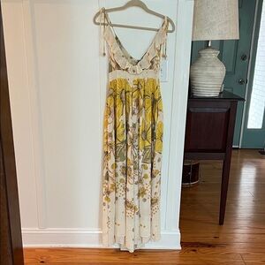 Floral Yellow and Cream Maxi jumpsuit